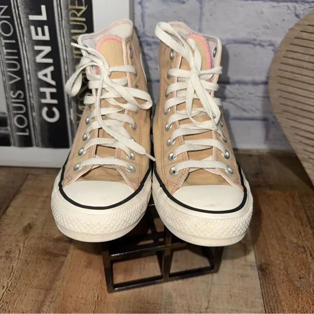 Converse I Love You High Top Sneakers Flower Embroidered Daisies Shoes Size 8.5